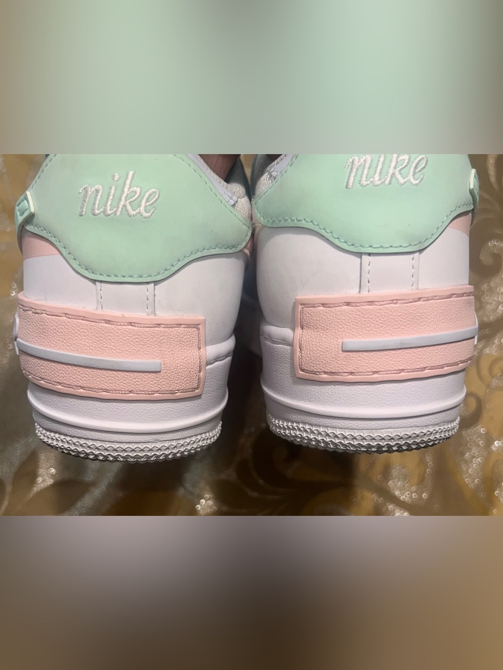 Nike Air Force 1 Shadow White Atmosphere Mint Pastel Pink CI00919-117 Size 11 - Picture 10 of 13